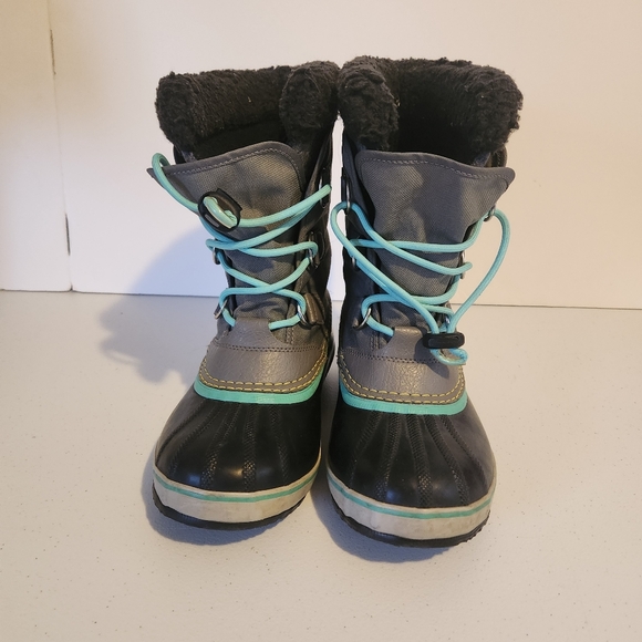 SOREL Kids Yoot Pac Nylon Unisex Winter Boots Blue Gray Size 4 Fleece Lined - Picture 6 of 8
